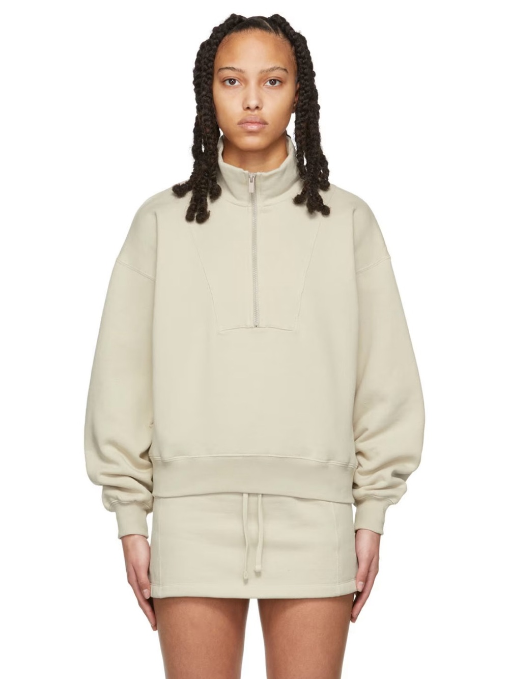 Fear of God Essentials Women’s Half-Zip Pullover in Cream